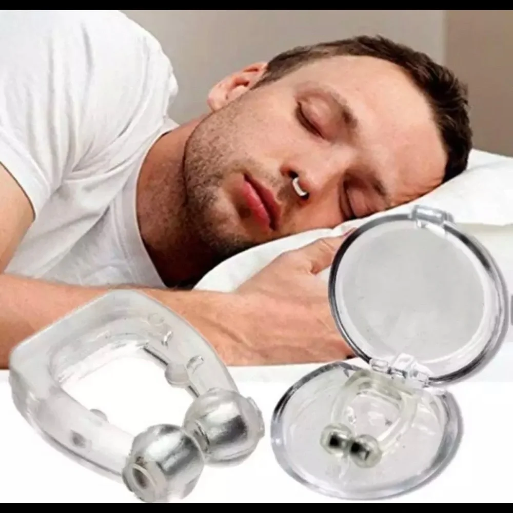 2PC Silicone Magnetic Anti Snore Nose Clip Stop Snoring Apnea Aid Device Stopper - Picture 2 of 5